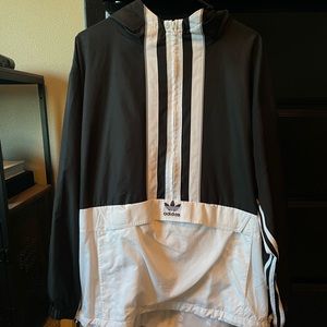 Adidas half zip windbreaker hoodie